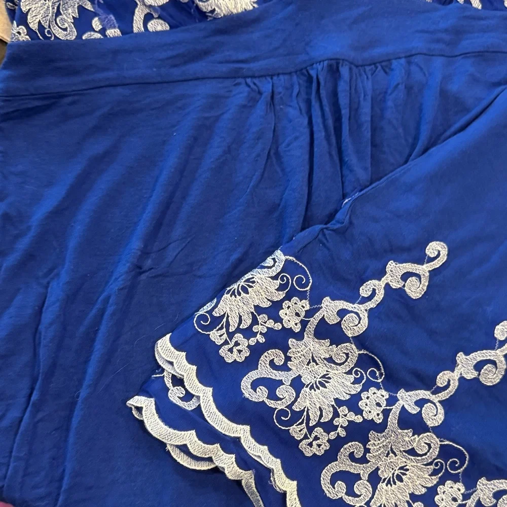 Soma size Large Royal Blue Embroidered pajama set - Picture 3 of 8